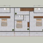 Casa Praia — planta técnica cotada do 1.º pavimento