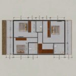 Villa Nascente e Poente — planta técnica cotada do 1.º pavimento